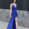 vestido largo azul
