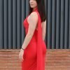 vestido largo rojo